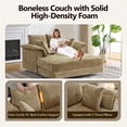 thumbnail image 3 of Ktaxon Jacquard Plush Fabric Chaise Lounge, Sofa Bed with Acrylic Legs, Floating Sleeper with Pillow Armrest, 2-Person Seating for Living Room & Game Room Khaki, 3 of 9