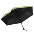 thumbnail image 4 of Cute Vulture Green Leaves All Weather Umbrella Triple Folding Parasol 6 Ribs UV Protection Portable, 4 of 8