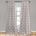thumbnail image 5 of Ambesonne Geometric Curtains, Skulls Red Hearts, Pair of 28"x63", Grey Red Coconut, 5 of 5