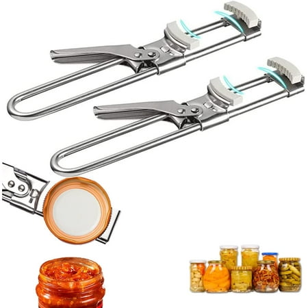 

NEW Adjustable Multifunctional Stainless Steel Can Opener Adjustable Stainless Steel Can Opener Jar Opener for Weak Hands Bottle Opener Kitchen Gadgets (2pcs)