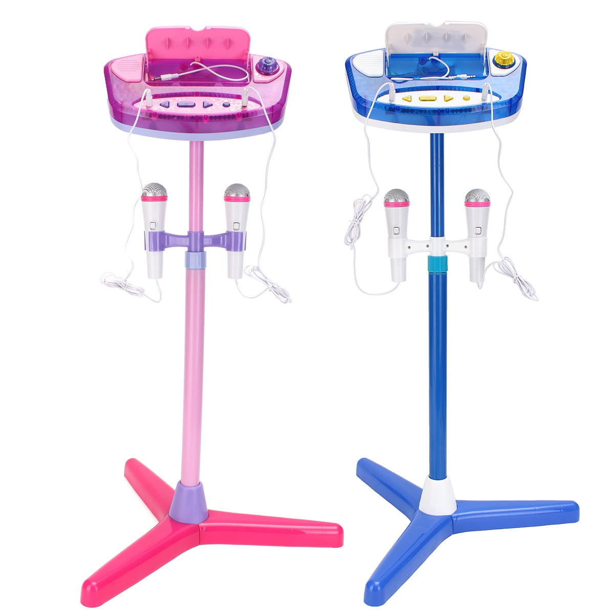 Music Sing Along Kids Karaoke Machine with 2 Microphones and Adjustable Stand 