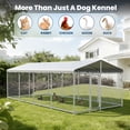 thumbnail image 2 of Ironovahome 20'x10' Extra Large Outdoor Dog Kennel, Heavy Duty Dog Kennel with Water & UV-Resistant Proof, Galvanized Steel Metal Dog Enclosure with Dual Safety Lock, 2 of 10