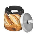 thumbnail image 2 of Breads Wheats Ashtray with Lid Smell Proof Cigarette Ashtray Stainless Steel Smokeless Ash Holder for Indoor Outdoor, 2 of 7