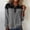 Gray, variant on Womens Spring Oversized Long Sleeve Sweatershirt 2 in 1 Denim Lapel Sweater Dressy Polo Knit Sweater Polo Pullover Tops Wine,XL