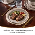 thumbnail image 6 of Vesteel 12-Piece Dinnerware Set for 4, Handcrafted Ceramic Plates and Bowls Set, Speckled Stoneware Dishes Set for Family, Microwave & Dishwasher Safe - Cappuccino Brown, 6 of 11