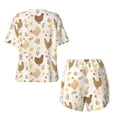 thumbnail image 5 of Lsque Chicken Family Women's Short-Sleeved Pajama Set - 2 Piece Soft and Lightweight Sleepwear Set-Large, 5 of 9
