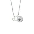 thumbnail image 2 of Delight Jewelry Silvertone Whale Silvertone Script Initial Disc - A - Charm Necklace, 20"+3", 2 of 4