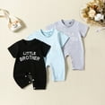 thumbnail image 2 of Zwiiyzr 0-2T Newborn Baby Boy Girl Clothes Solid Romper Letter Printed Short Sleeve One-Piece Jumpsuits Outfits Sets Gray, 2 of 9