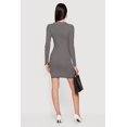 thumbnail image 3 of Women's Striped Long Sleeve Ribbed Knit Mini Dress, 3 of 3