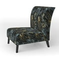 thumbnail image 3 of Designart "Elegant Ebony with Black and Gold Paisley I" Black Paisley Upholstered Accent Chair - Glam Arm Chair For Bedroom, 3 of 5