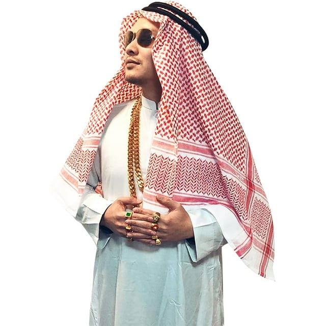 XASZHN Foulard Coloré pour Hommes Moyen-Orient Arabe Musulman Décontracté Rouge_004 Taille Unique