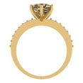 thumbnail image 4 of 1.71ct round cut champagne Zircon 14k yellow gold Bridal Wedding Engagement Promise Anniversary Ring for Women size 7.25, 4 of 7