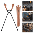 thumbnail image 2 of Pince de Cheminée Extérieure avec Poignée en Faux Cuir, Acier au Carbone, Antirouille, Résistant à la Chaleur, Pinces de Camping, 2 of 7