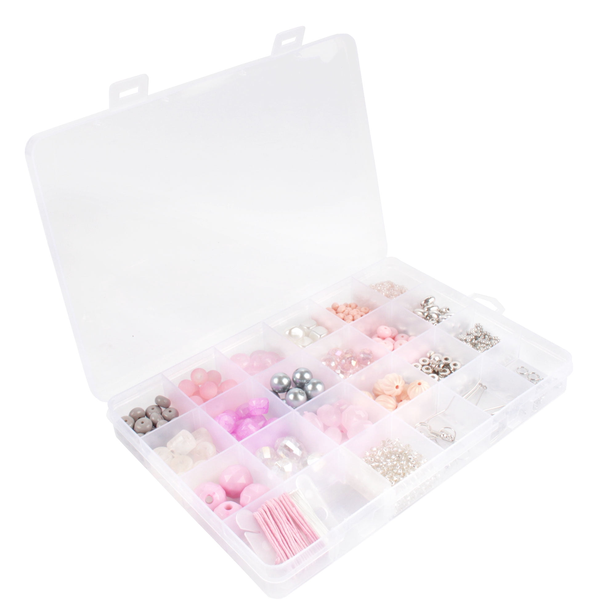 Bead Kits for Jewerly Making - 1300pcs Bead Craft Set - DIY Bracelets, Necklaces, and Earrings Supplies Box - Arts and Crafts for Kids, Girls, Teens, Adults - Shades of Pink - Assortment 231