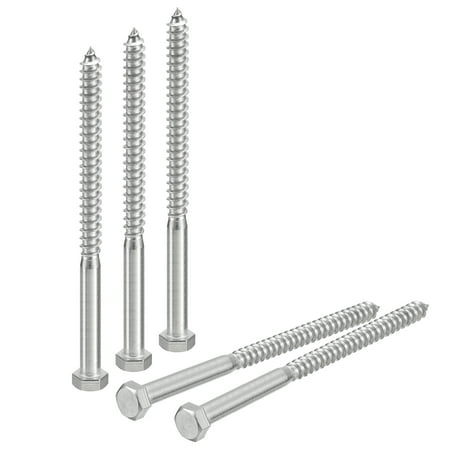 

Uxcell Hex Head Lag Screws Bolts 3/8 x 6 304 Stainless Steel Partial Thread Wood Screws 25 Pack
