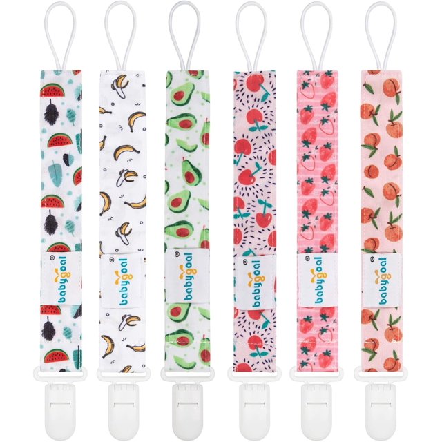 Pacifier Clips, 6 Pack Pacifier Holder for Boys and Girls Fits Most Pacifier Styles & Baby Teething Toys and Baby Gift 6PS28-B