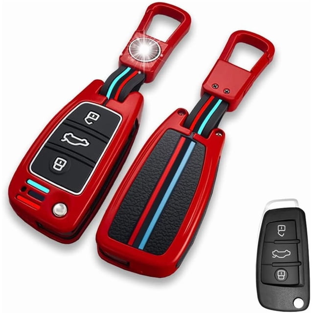 Key Fob Cover Compatible with Fit for Audi A4 A3 Q3 Q5 Q7 TT TTS RS3 S4 S3 A1 S6 RS4 RS6 Q2L ABS Smart Remote Key Case Keychain Case Holder Protector,Red