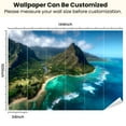 thumbnail image 3 of Peel and Stick Wallpaper Aerial View Kualoa area Oahu Hawaii Modern Art Wall Mural Decor Self Adhesive and Removable 100in x 144in, 3 of 8