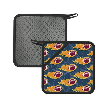 

2PCS Pot Holders for Kitchen - Heat Resistant Silicone Pot Holders with Hanging Loop Burning Rugby Balls Non Slip Oven Hot Pads Potholders for Decor Baking Cooking Kitchen