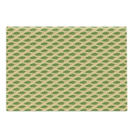 

Natural Color Cutting Board Repeating Fruit Pattern of Grape Bunches Decorative Tempered Glass Cutting and Serving Board in 3 Sizes by Ambesonne