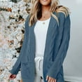 thumbnail image 3 of Women's Cardigan Open Front Jumper Long Sleeve Cardigan Sweater Boyfriend Loose Outwear With Pockets, 3 of 3