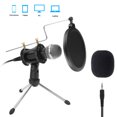 thumbnail image 1 of Kit fono para PC de 100 Hz a 16000 Hz con trípode, condensador, transmisión de podcasts, micrófono cardioide, Plug and Play para computadora, YouTube sidaley  SH1105-108, 1 of 2