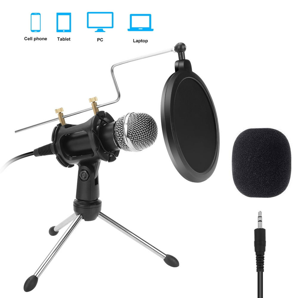 PC Microphone Kit 100Hz to 16000Hz with Tripod Stand PC Condenser