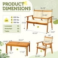 thumbnail image 4 of Devoko Outdoor Patio Conversation Sets, 4PCS Hand-Woven Rope Acacia Wood  Furniture Sets for Balcony, Backyard, Garden, Poolside, Beige, 4 of 7