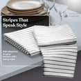 thumbnail image 6 of HEIRLOOM COMFORT Black Stripe Kitchen Towels (3 Pack), 100% Cotton, Classic Striped Towel Set, Super Absorbent & Durable Dish Cloths, Quick Drying Fabric for Drying Dishes, Everyday Kitchen Cleaning, 6 of 7