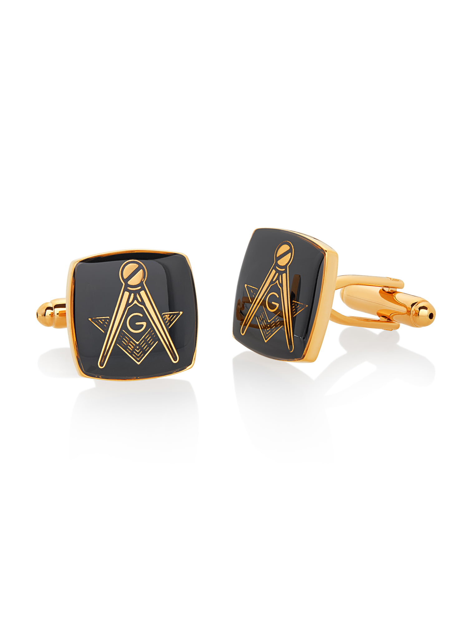 Polished Square Tuxedo Cufflinks and Studs Gold 
