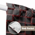 thumbnail image 4 of Swag Valance Curtains for Windows, Red Black Cubes Light Filtering Kitchen Curtains with Rod Pocket, Modern Geometric Abstract Art Decorative Window Treatment Valances for Living Room, 36x63 - 2 PCS, 4 of 9