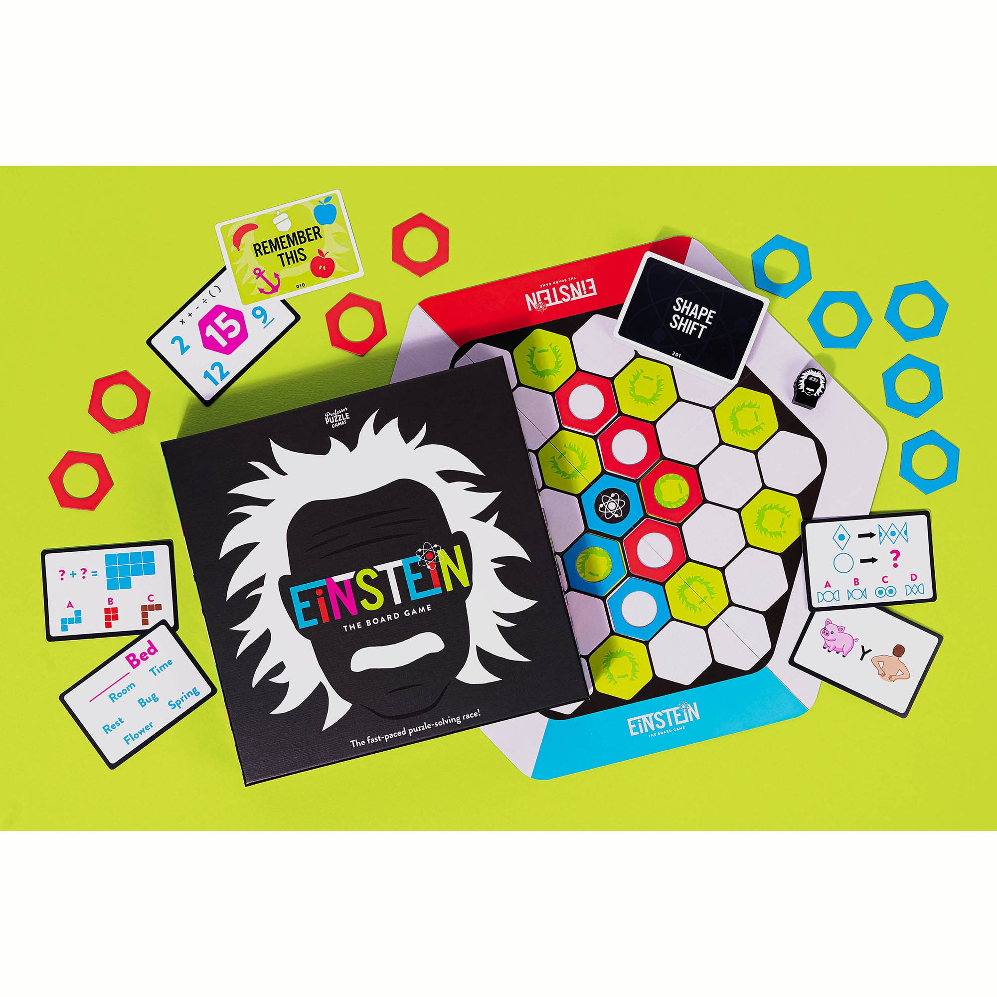 Professor Puzzle: Einstein: The Board Game - A Fast-Paced Puzzle-Solving Race, Brain Teasers, Category Challenges, Family & Kids Ages 4+, 2-10 Players