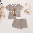 thumbnail image 2 of TOWED22 Toddler Baby Boy Golf Outfits 2Pcs Summer Clothes Sets Embroidery Golf Car Short Sleeve Shirt and Striped Shorts Set(Brown,18-24 M), 2 of 6