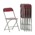thumbnail image 2 of BizChair Folding Chair - Red Plastic - 6 Pack 650LB Weight Capacity, 2 of 17