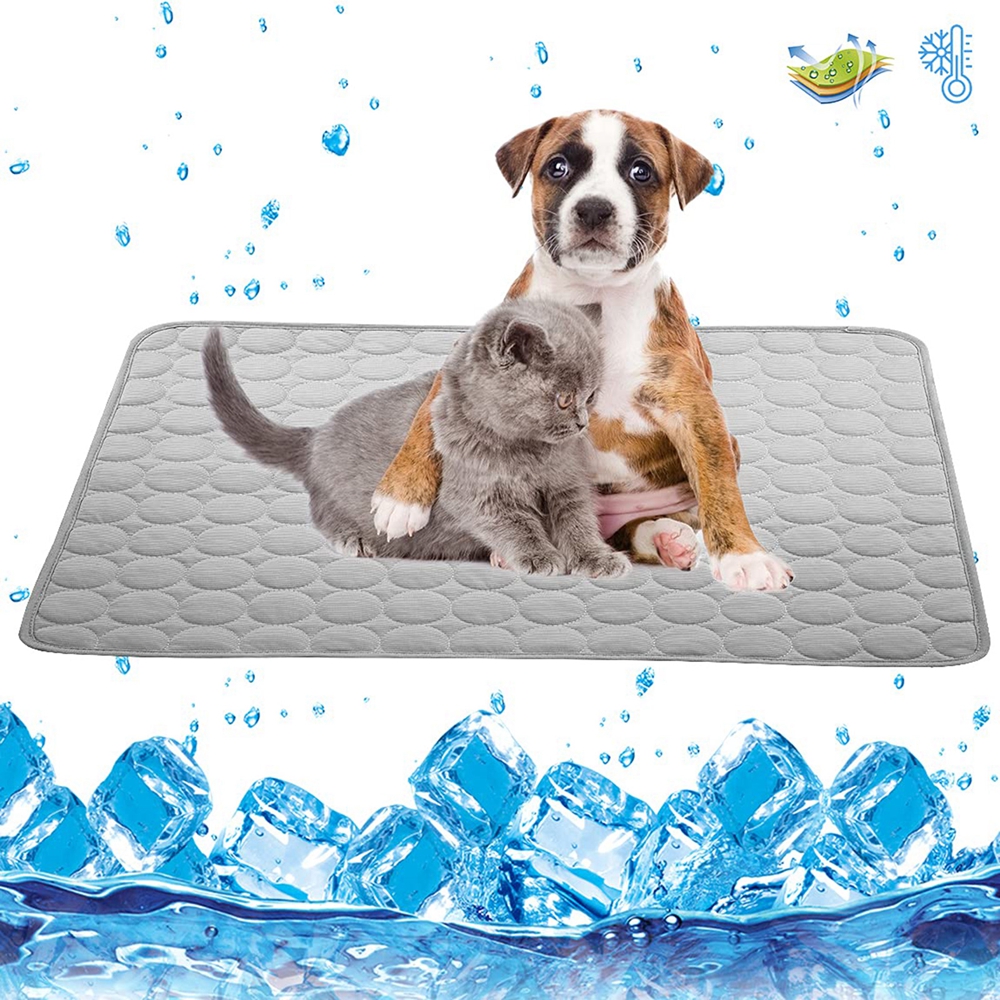 Monfince Dog Cooling Mat Pet Self Cooling Sleep Pad Washable Ice Silk