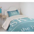 thumbnail image 2 of Ambesonne Blue White Quilted Coverlet 2 Pcs, Typography Message, Twin Size, Blue White, 2 of 5