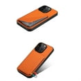 thumbnail image 4 of SaniMore for iPhone 14 Plus Case, PU Leather Skin & Rugged PC Backplane Card Slots [Up to 2] Shockproof Anti-fall Flip Kickstand Slim Lightweight Business Shell for iPhone 14 Plus, Orange, 4 of 6