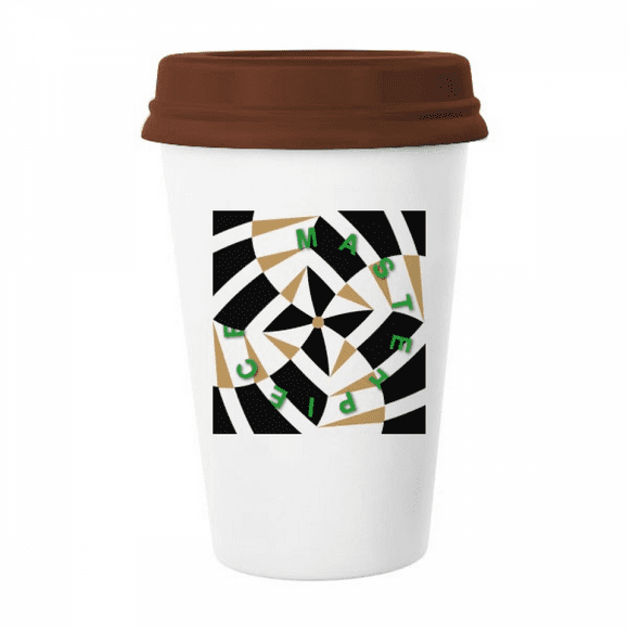 Masterpiece Interval Block Confusion Mug Coffee Drinking Glass Pottery Cerac Cup Lid