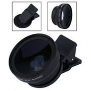Camera Lens Kit Pro - Macro Lens & Wide Angle Lens , Clip-On Cell Phone Camera Lenses for iphon e, Android, Samsung Mobile Phones and tabl ets and Most smartphon es
