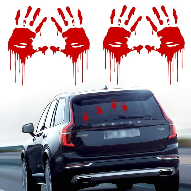 Adhesivos reflectantes TOMALL Bloody Dripping Hands para coche