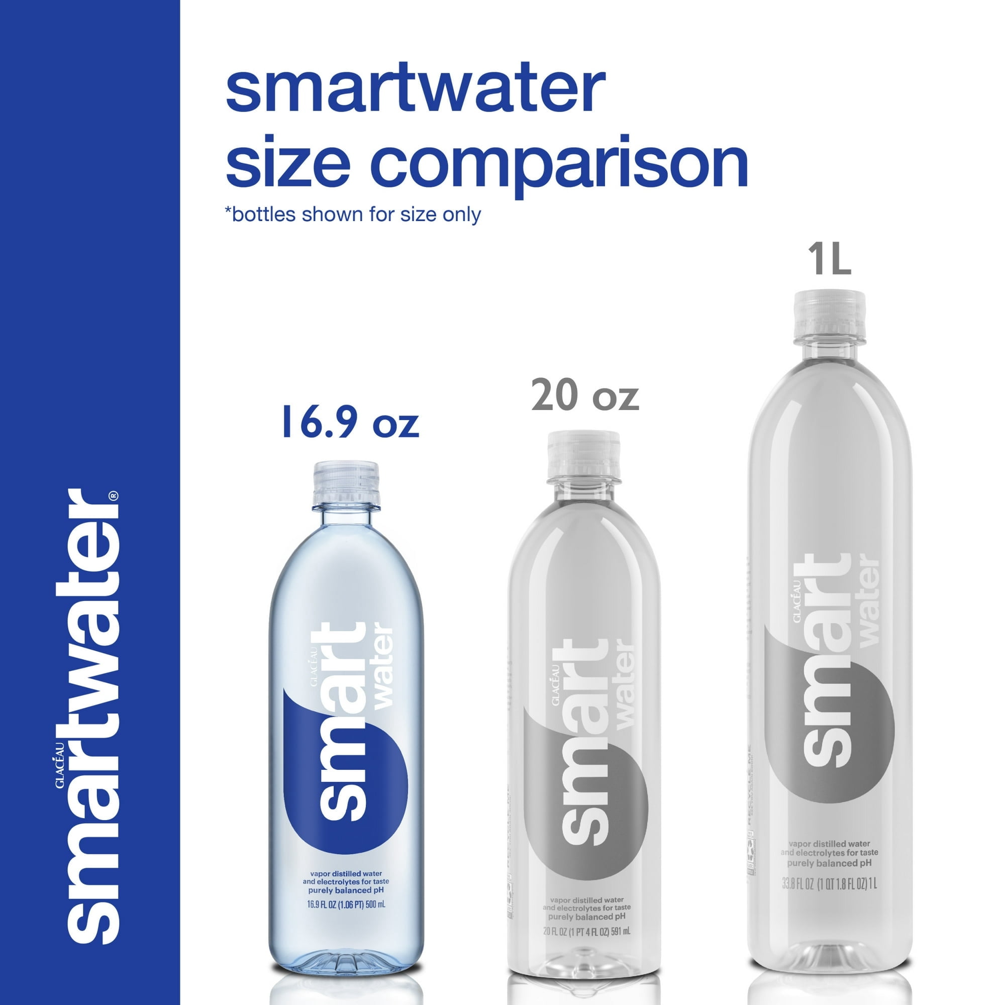 (2 pack) smartwater vapor distilled premium water, 16.9 fl oz, 6 count bottles