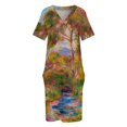 thumbnail image 3 of Pierre-Auguste Renoir Paysage du Midi Vestido holgado con bolsillos Vestidos de mujer Vestido de verano Mujer coreana Ropa femenina, 3 of 6