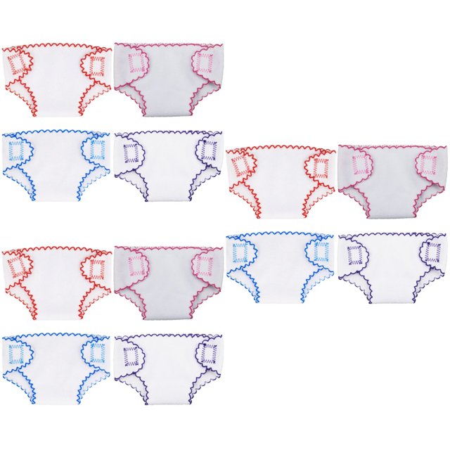 CNKOO 12 Pcs Couches pour Poupée Bébé Réutilisables sous-Vêtements pour Poupée Accessoires d'Habillage pour Poupée