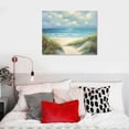 thumbnail image 4 of PIKWEEK Beach Wall Art Canvas Coastal Beach Canvas Prints Coastal Paintings Seascape Pictures Beach Pathway Posters Artworks Decor Seaside Fence Seascape Photo on Canvas 20x16in, 4 of 4