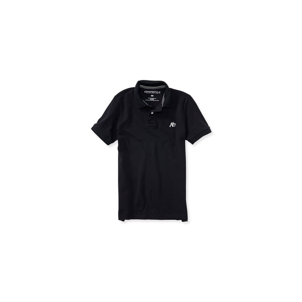 Polo de Rugby Aeropostale A87 negro extra pequeño