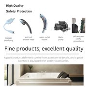 73 x 48 Whirlpool Bathtub for 2-Person with 8 Hydro Massage Jets & Chromatherapy LED Lights, 1HP UL Certified Pump, 3-Sided Apron Acrylic Soaking Tub, Left Drain, 110 Gallons, White