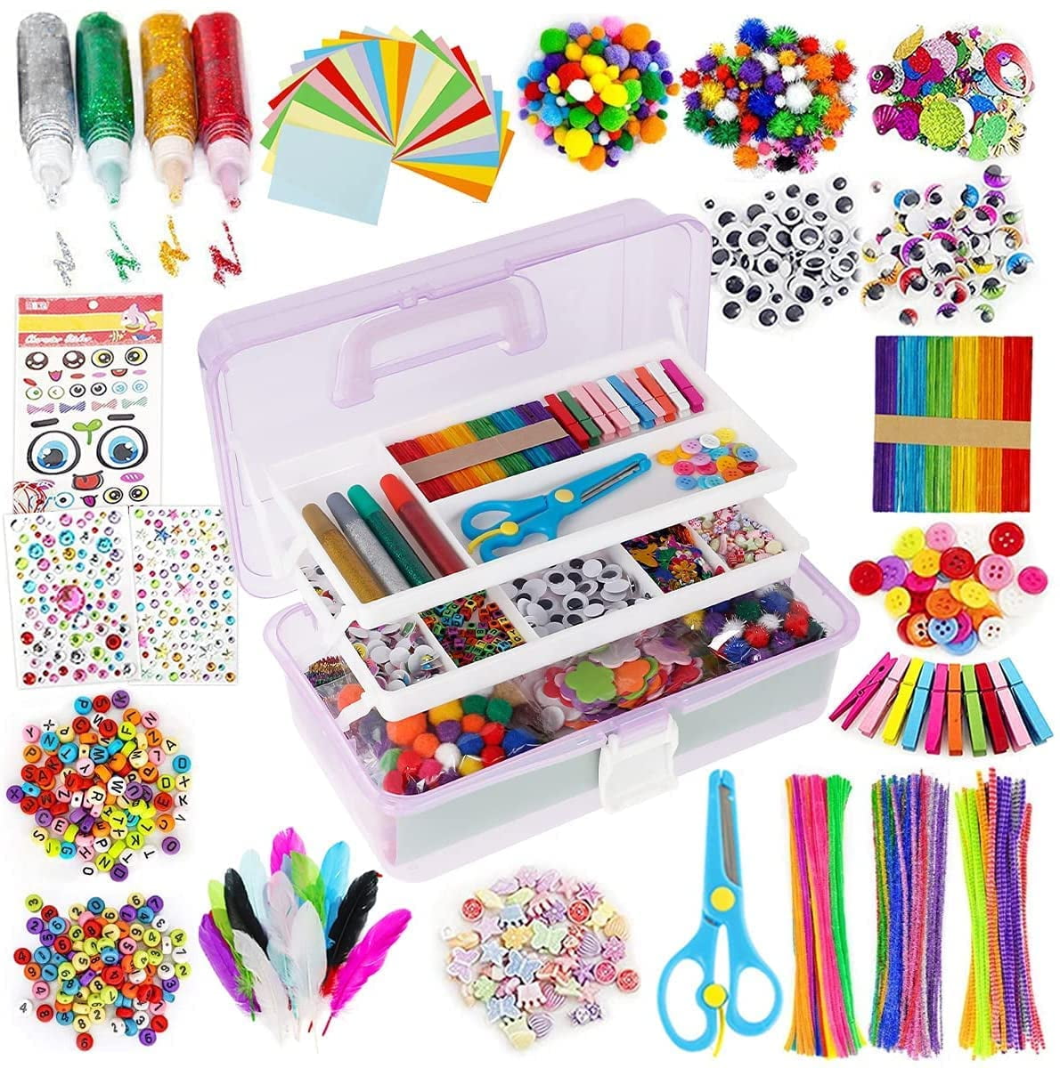 Zenacolor Craft Kit - Crafts Art Set 1000+ Pieces - Arts Supplies- Gift