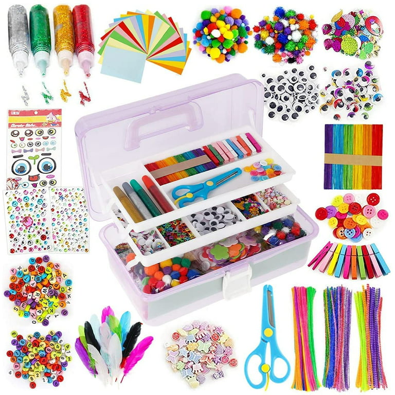  Olly Kids Arts and Crafts Supplies for Kids Girls 4 5 6 7 8 9  10 11 & 12- Ultimate Crafting Supply Set in Portable 3 Layered Plastic Art  Box : Toys & Games