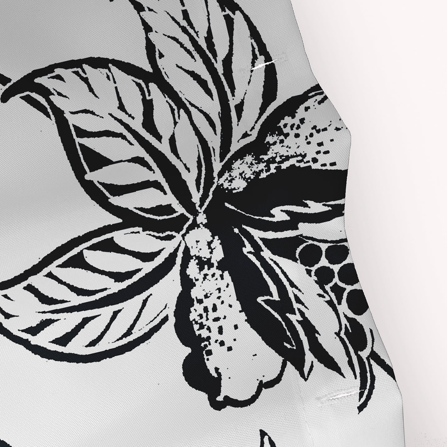 Simply Daisy 70" W x 73" L Traditional Bird Floral Polyester Shower Curtain, Black [1 Ct]