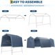 thumbnail image 3 of Outdoor almacenamiento shed (6x6 ft) - portable carport con roll-up ventilated zipper door y windows, gray, 3 of 8